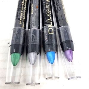 Bundle Of 4 New Creamy Long Stay Eyeshadow  Sticks Green Blue Silver Purple